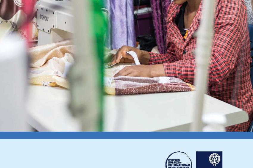 Cover showing a young woman working at a sewing machine