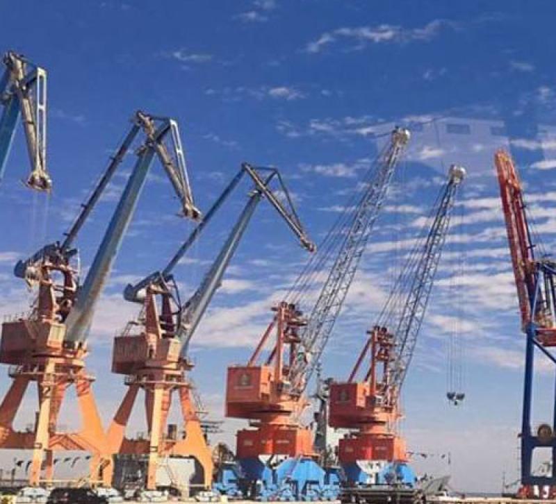 Cranes at Gawdar port in Pakistan