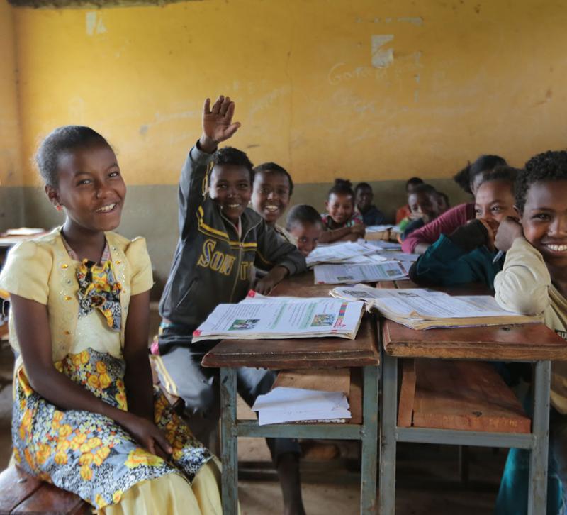 Children in a school room in Ethiopia
