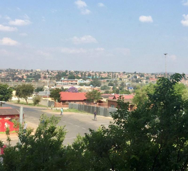 View across rooftops in Soweto, South Africa