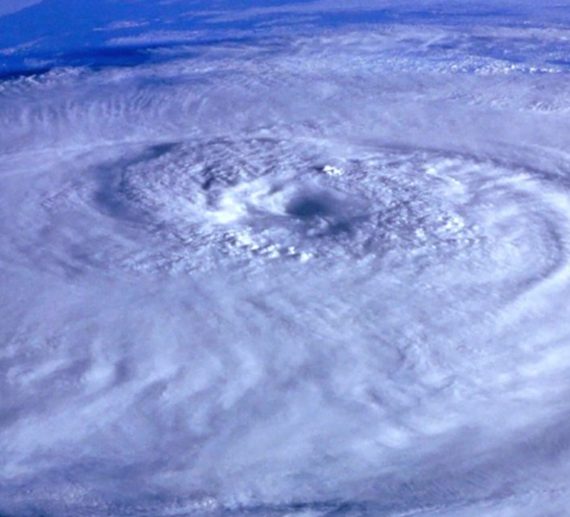 Satellite photo of a hurricane 