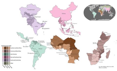 Map showing low and middle income countries
