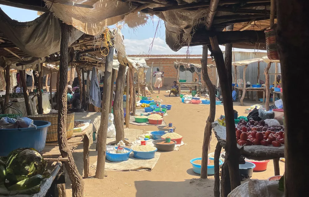 Market stalls in Kenya