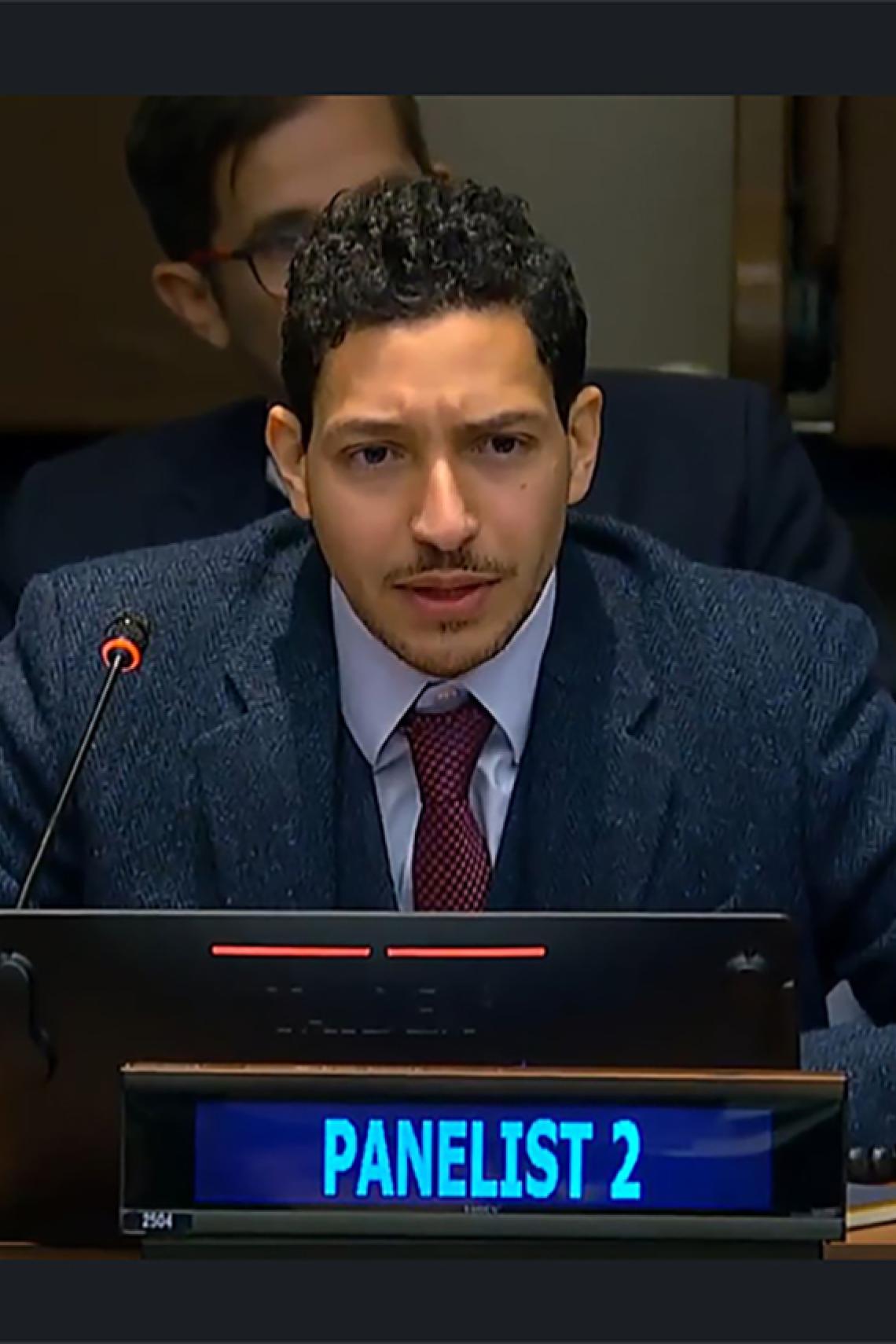 Amir Lebdioui delivers speech