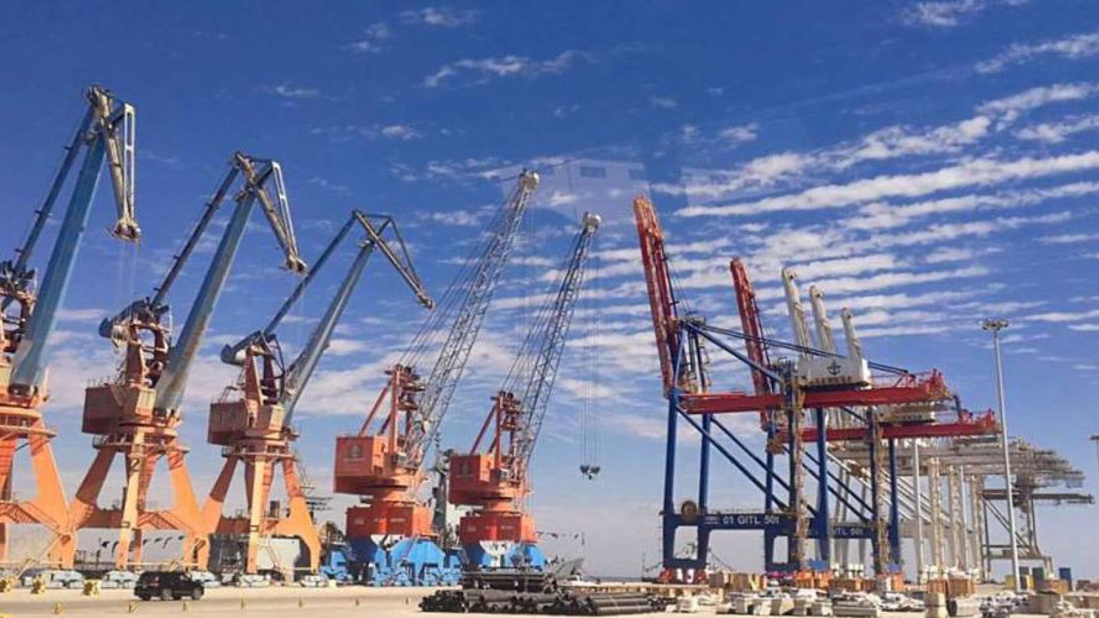 Cranes at Gawdar port in Pakistan