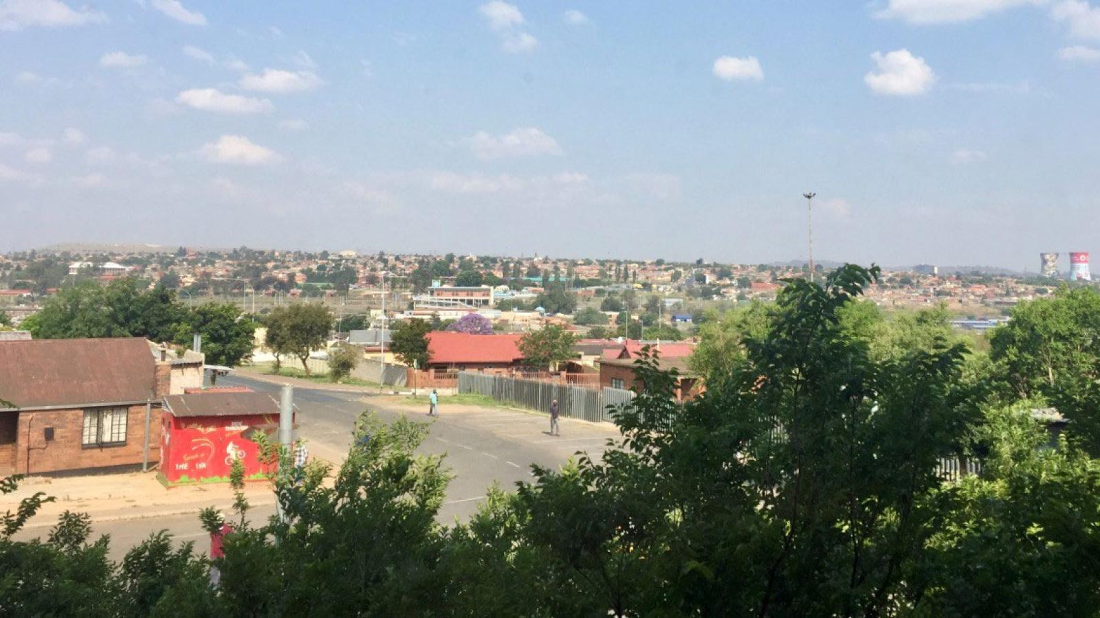 View across rooftops in Soweto, South Africa