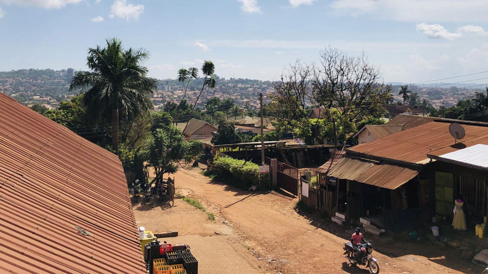 A street in a neighbourhood of Kampala, Uganda